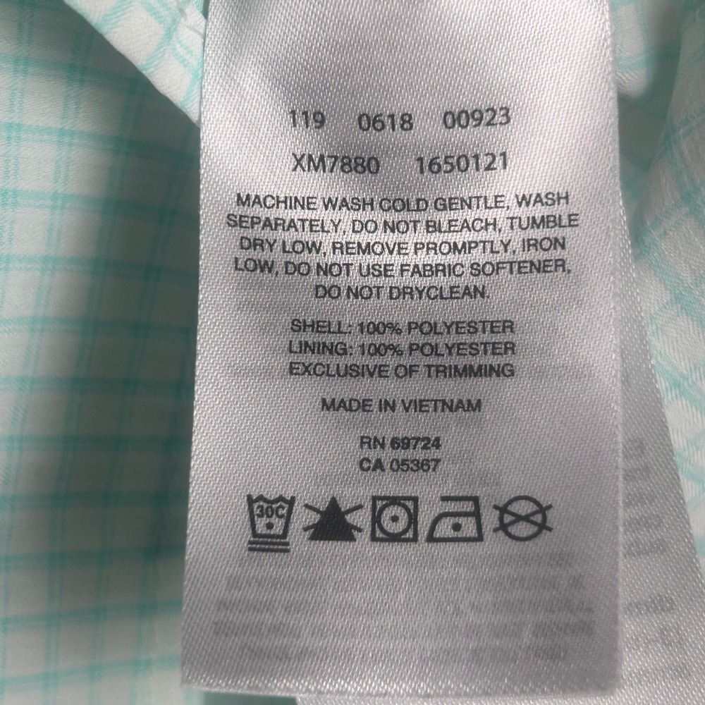 Columbia PFG Tamiami II Shirt Mens Medium Mint Green Plaid Long Sleeve XM7880 - Picture 6 of 9